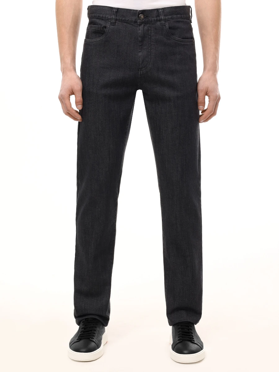 Джинсы Regular Fit хлопковые CANALI PD00018/91719/111 Темно- Серый  Фото 4