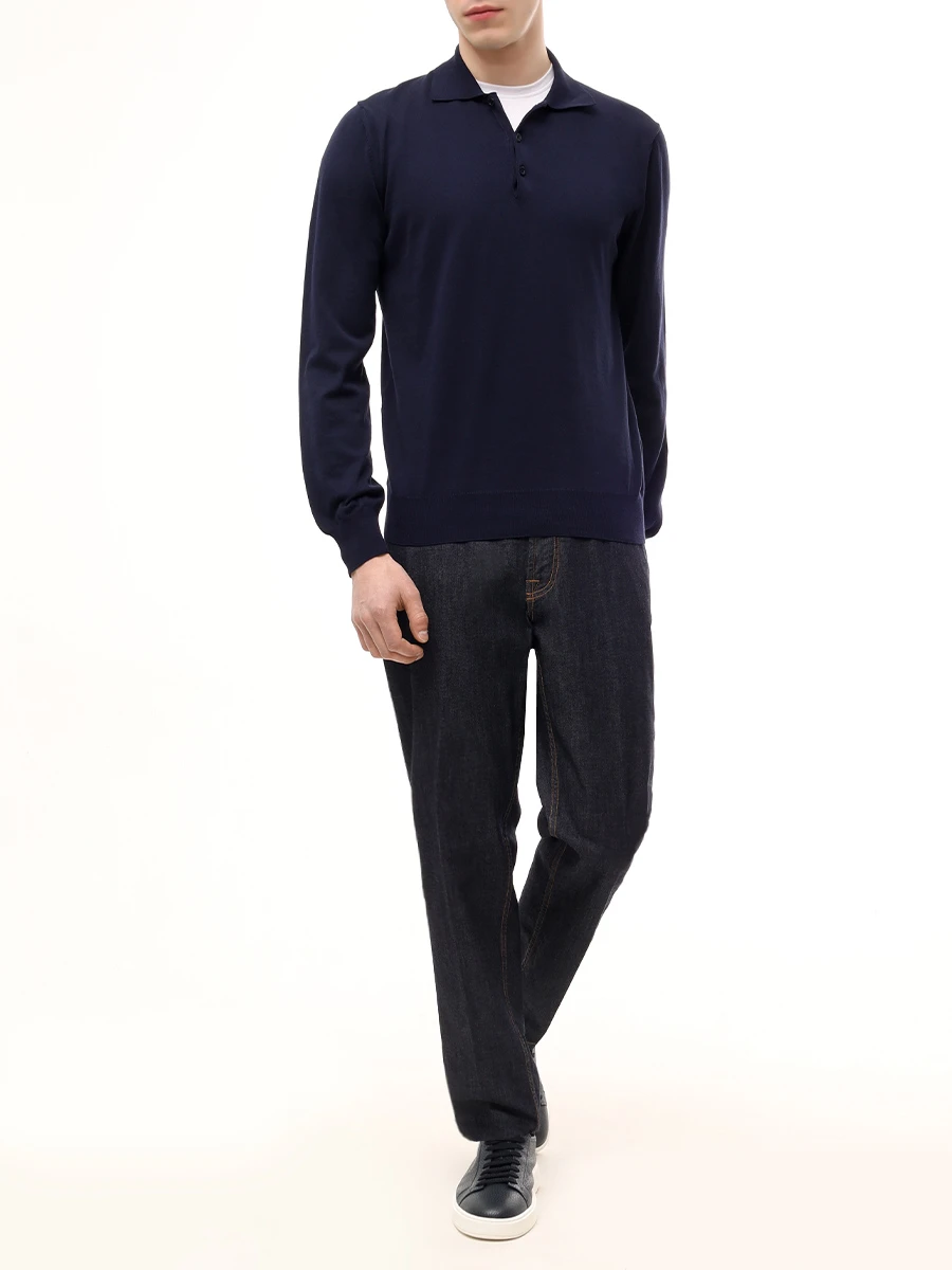Джинсы Slim Fit хлопковые CANALI PD00400/91675/305/R Темно- Синий  Фото 2