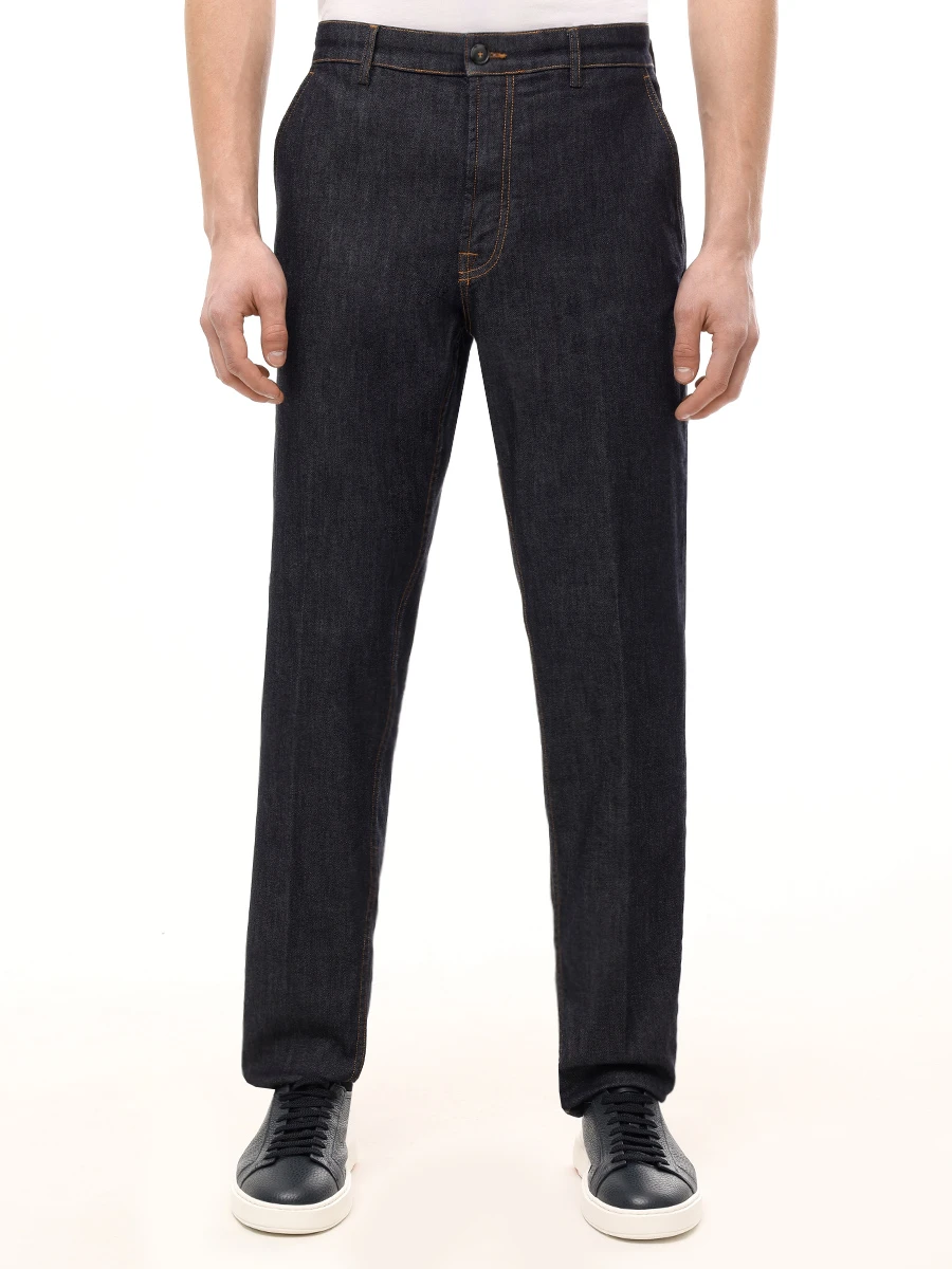 Джинсы Slim Fit хлопковые CANALI PD00400/91675/305/R Темно- Синий  Фото 4