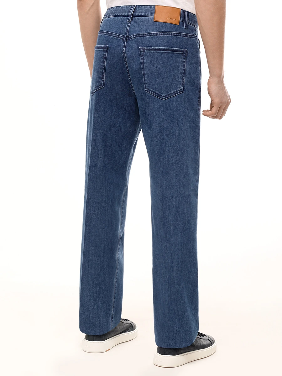Джинсы Regular Fit хлопковые CANALI PD00018/91737/301 Голубой  Фото 3