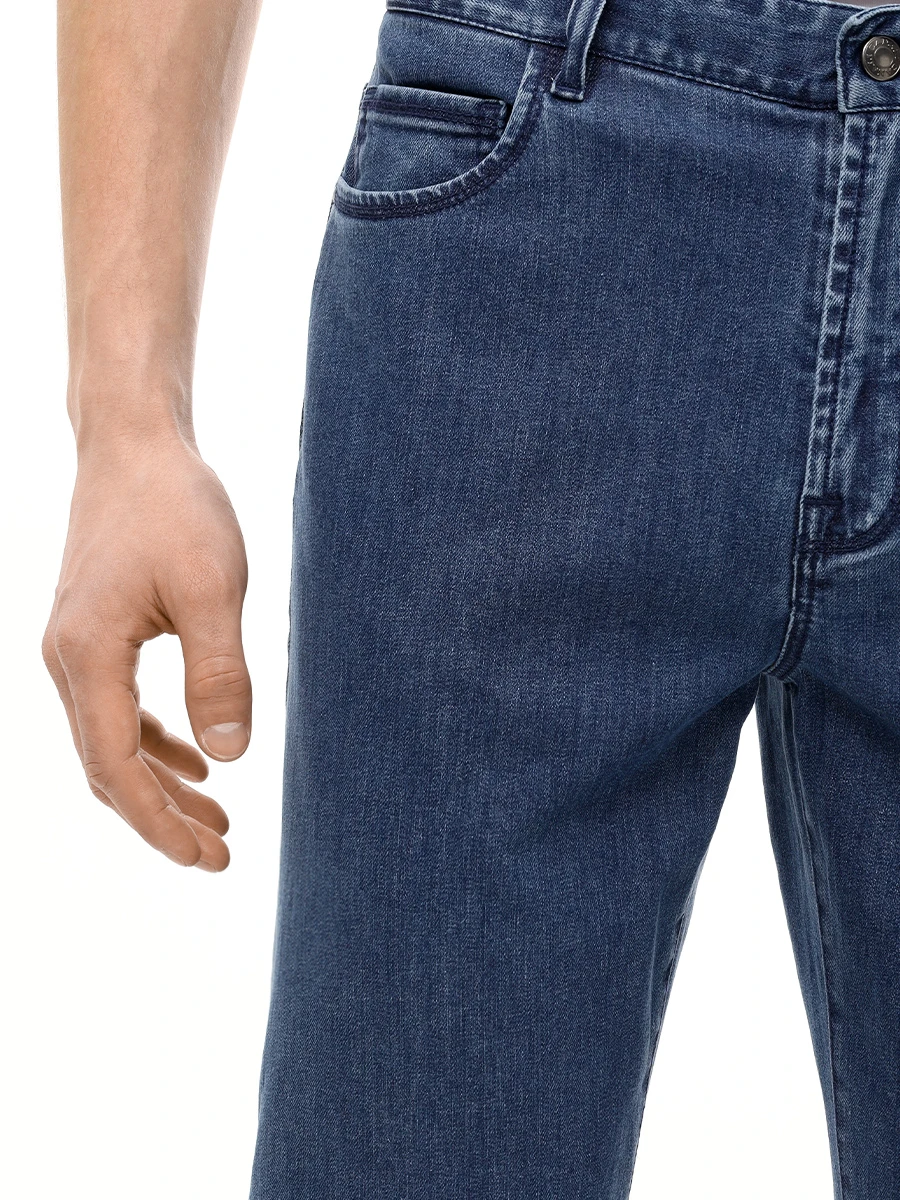 Джинсы Regular Fit хлопковые CANALI PD00018/91737/301 Голубой  Фото 5