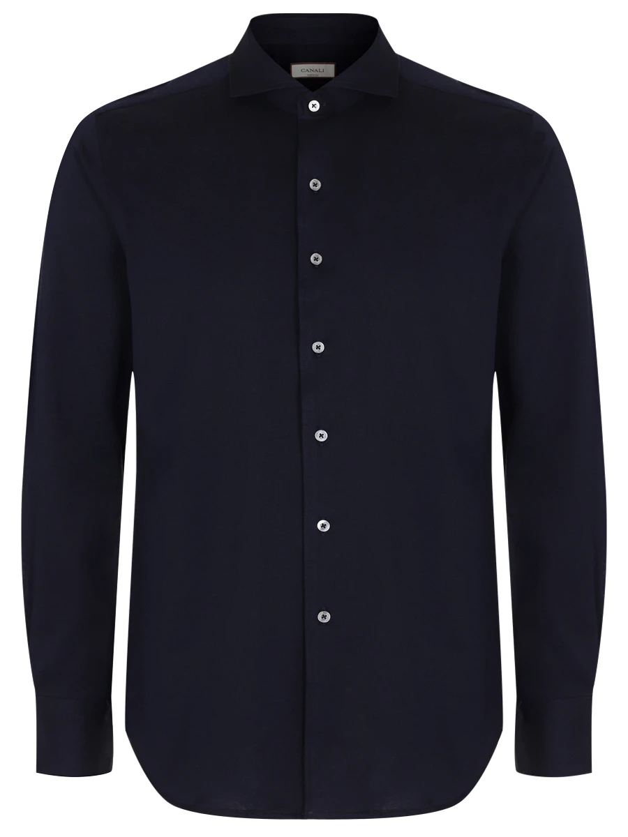 Рубашка Regular Fit из хлопка и лиоцелла CANALI GN03485/CSL7056/301 Темно- Синий 