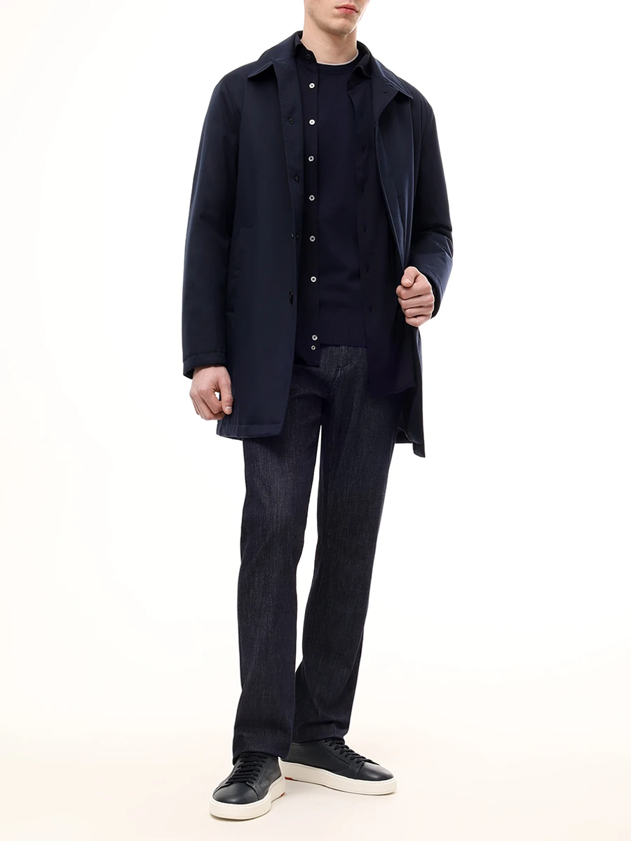 Рубашка Regular Fit из хлопка и лиоцелла CANALI GN03485/CSL7056/301 Темно- Синий  Фото 2