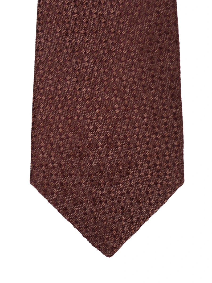 Галстук из шелка и льна CANALI HJ04285/18/2 Коричневый  Фото 3