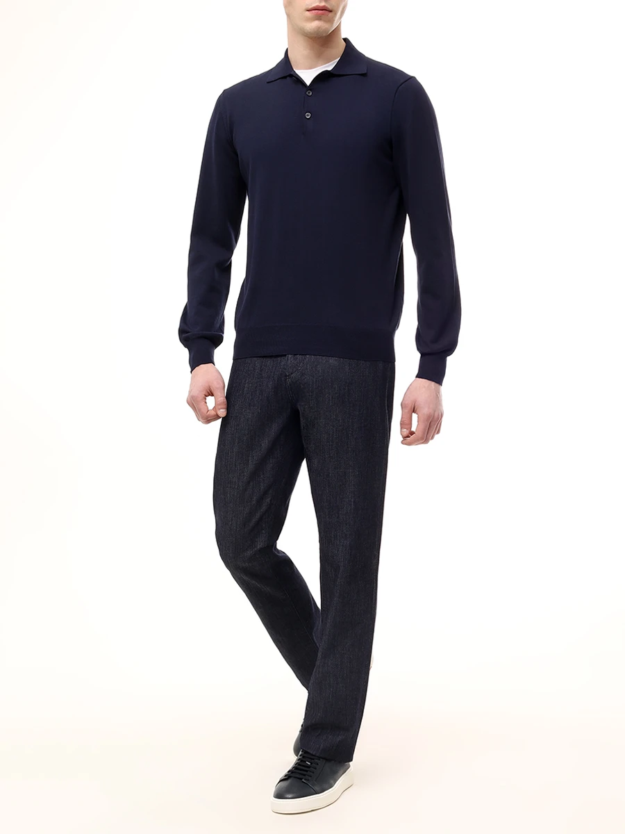 Поло хлопковое CANALI MK00145/C0017/300 Темно- Синий  Фото 2