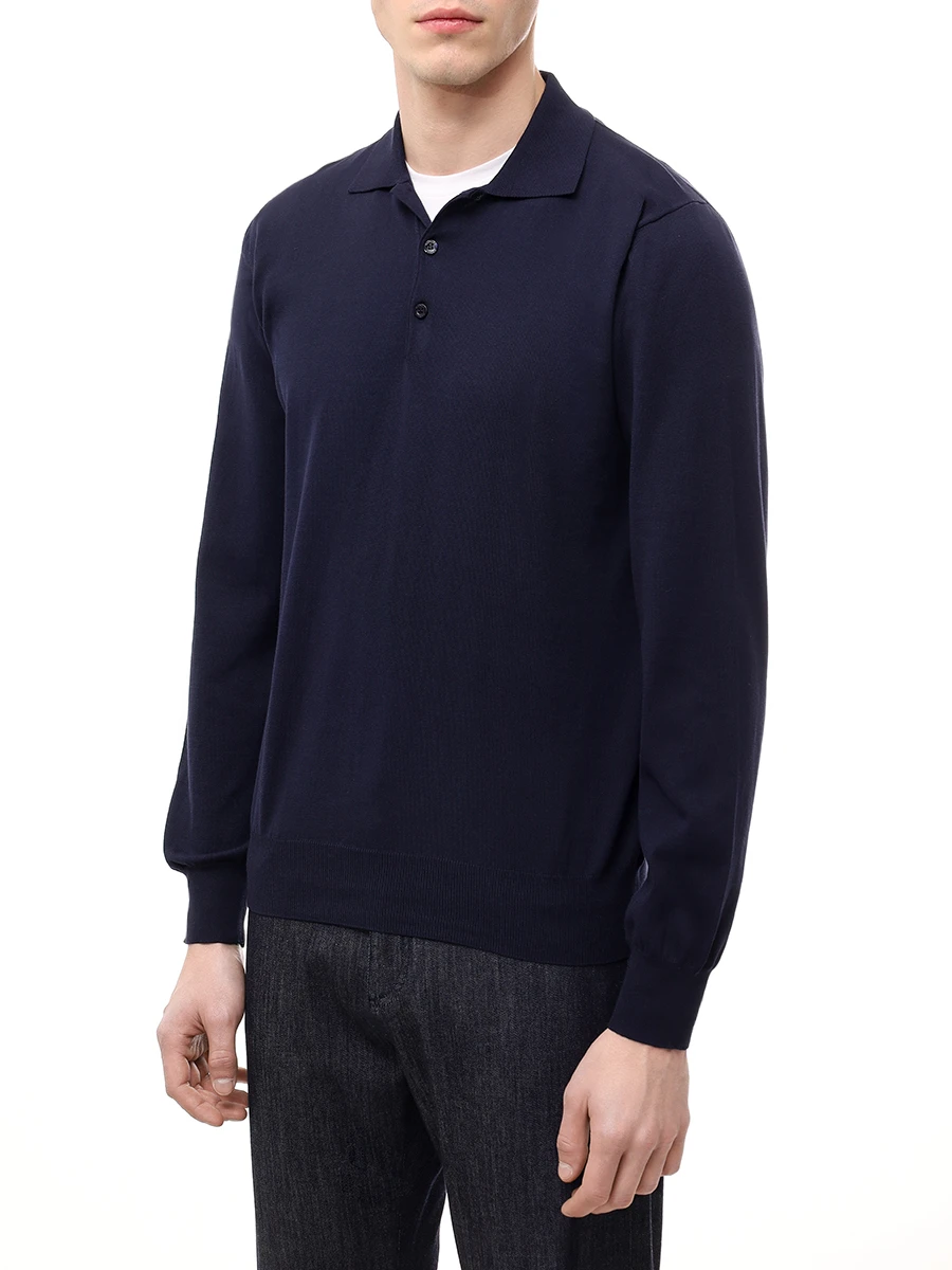 Поло хлопковое CANALI MK00145/C0017/300 Темно- Синий  Фото 4