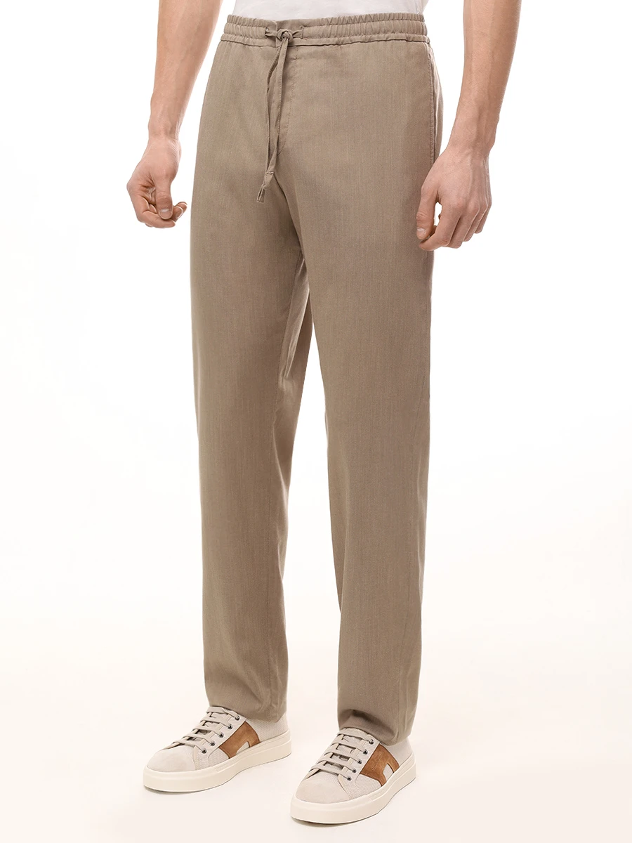 Брюки Regular Fit из лиоцелла CANALI AV04338/V7003/704/R Темно- Бежевый  Фото 4
