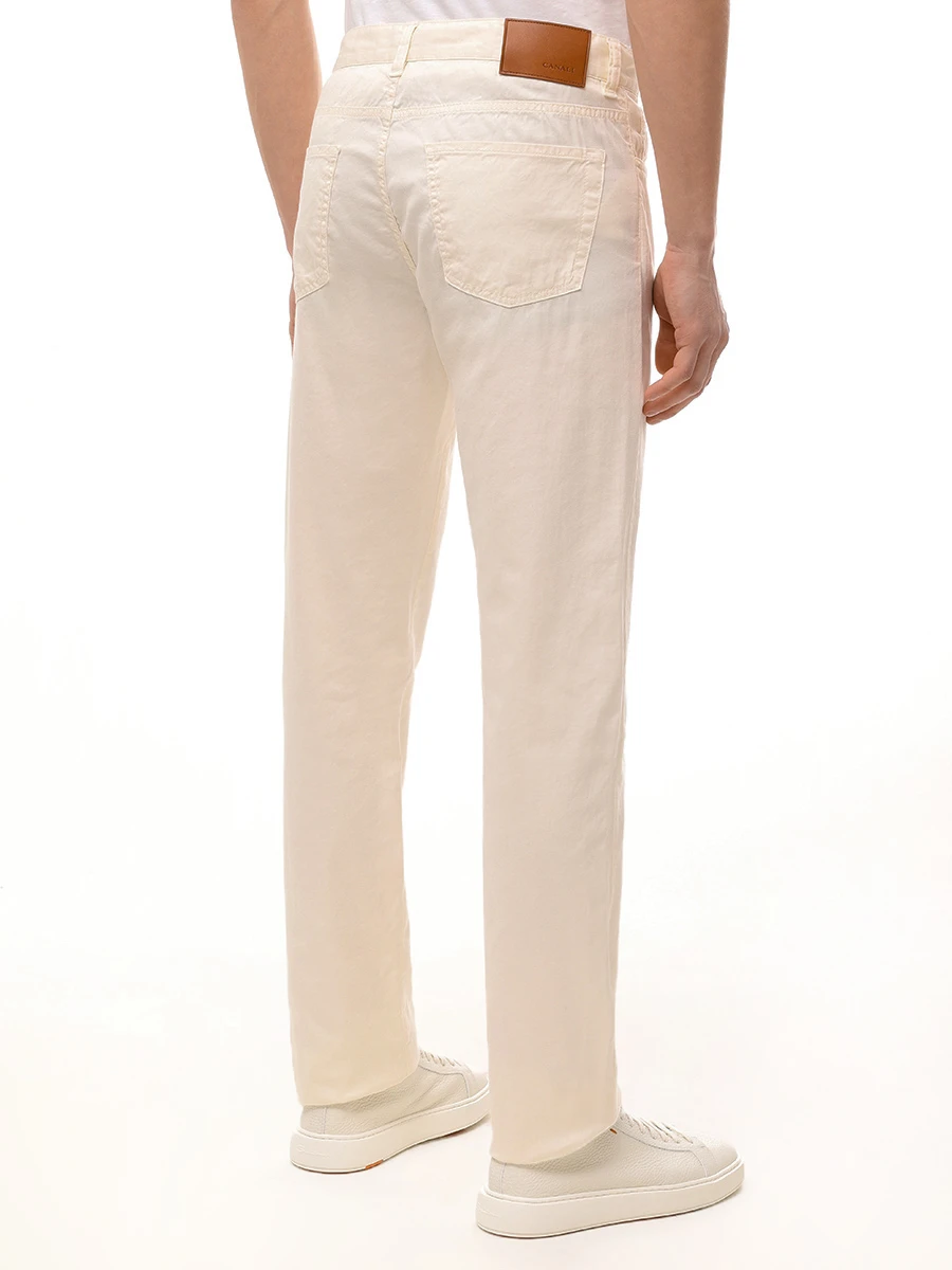 Джинсы Regular Fit из лиоцелла CANALI PT01355/91519/005 Кремовый  Фото 3