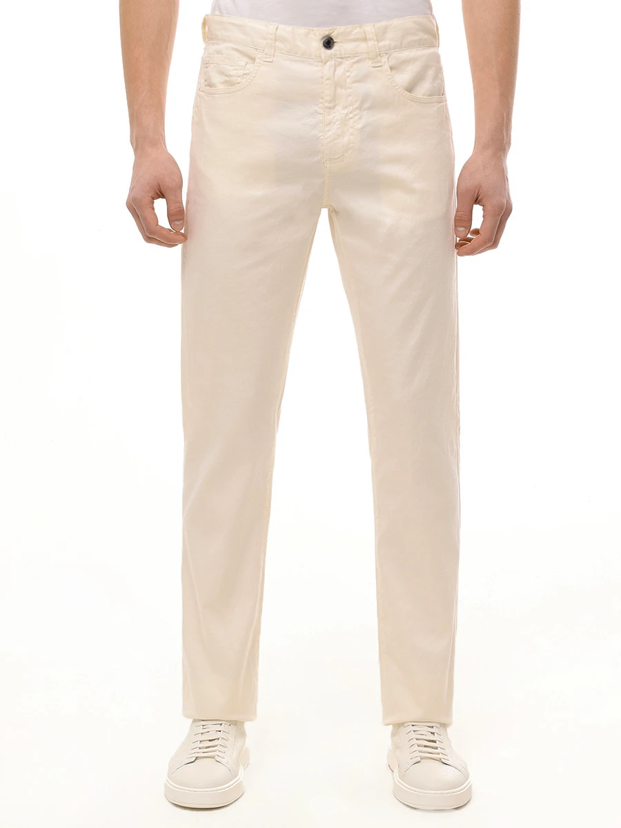 Джинсы Regular Fit из лиоцелла CANALI PT01355/91519/005 Кремовый  Фото 4