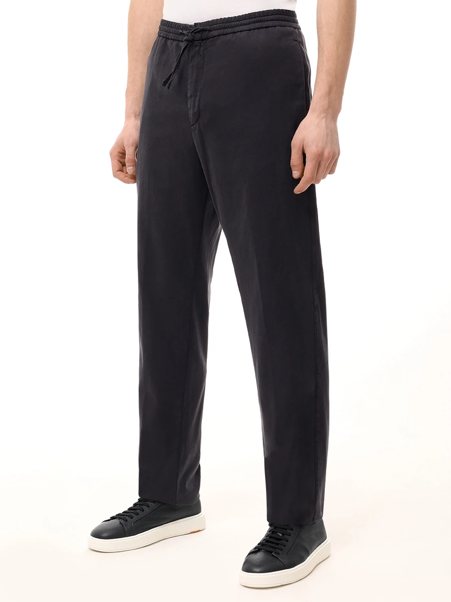 Брюки Regular Fit из лиоцелла CANALI PT01355/91695/306/R Темно- Синий  Фото 4