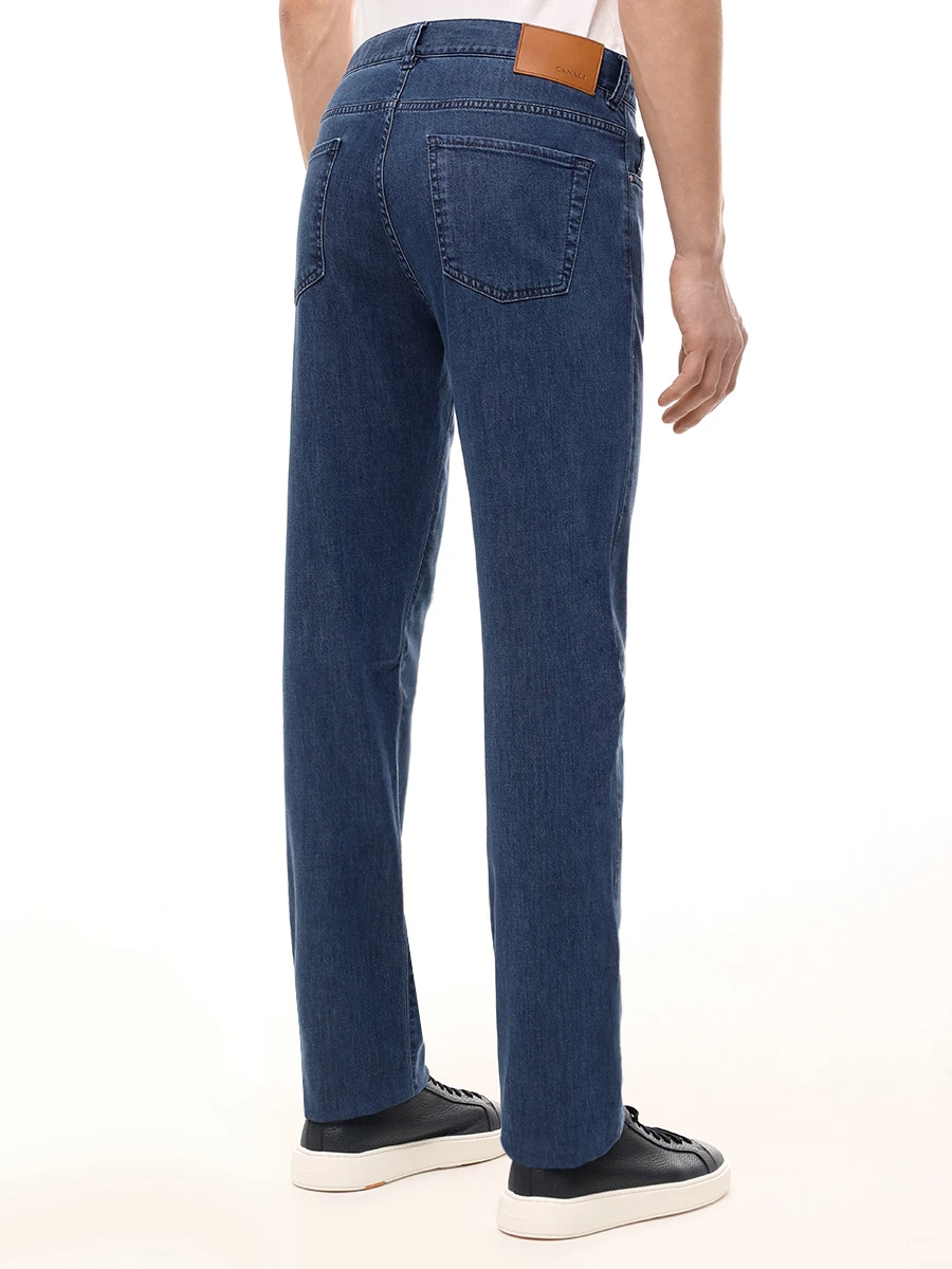 Джинсы Regular Fit из хлопка и лиоцелла CANALI PX01198/91719/302 Синий  Фото 3
