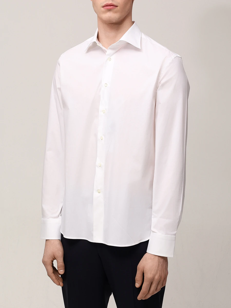 Рубашка Slim Fit хлопковая CANALI GA03288/CCLX018/001 Белый  Фото 4