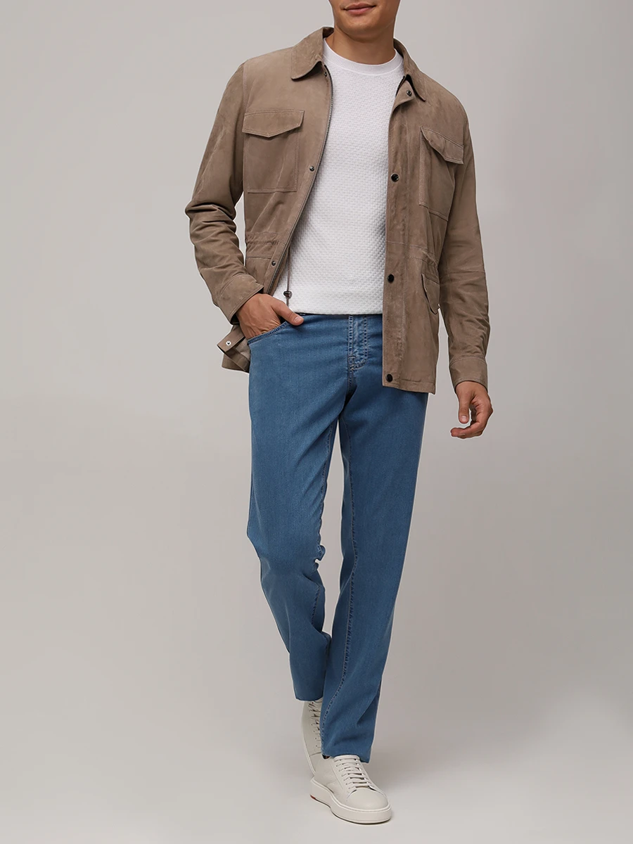 Футболка из хлопка и модала CANALI MK02267/C1079/001 Белый  Фото 2