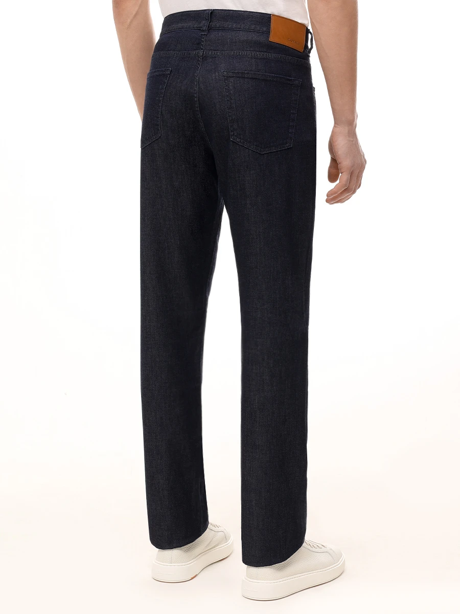 Джинсы Regular Fit из хлопка и лиоцелла CANALI PX01198/91719/301 Темно- Синий  Фото 3