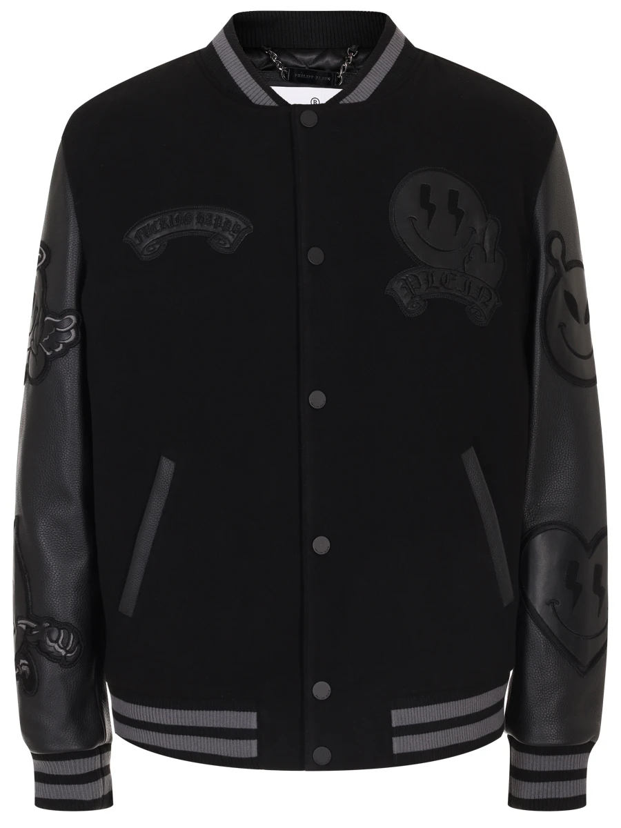 Бомбер комбинированный PHILIPP PLEIN MRB2519/02 Черный 