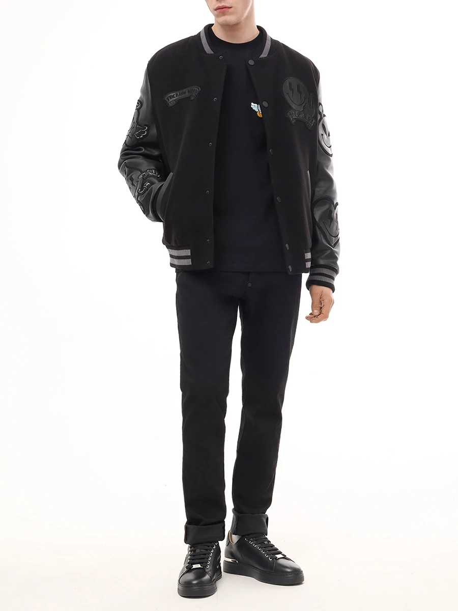 Бомбер комбинированный PHILIPP PLEIN MRB2519/02 Черный  Фото 2