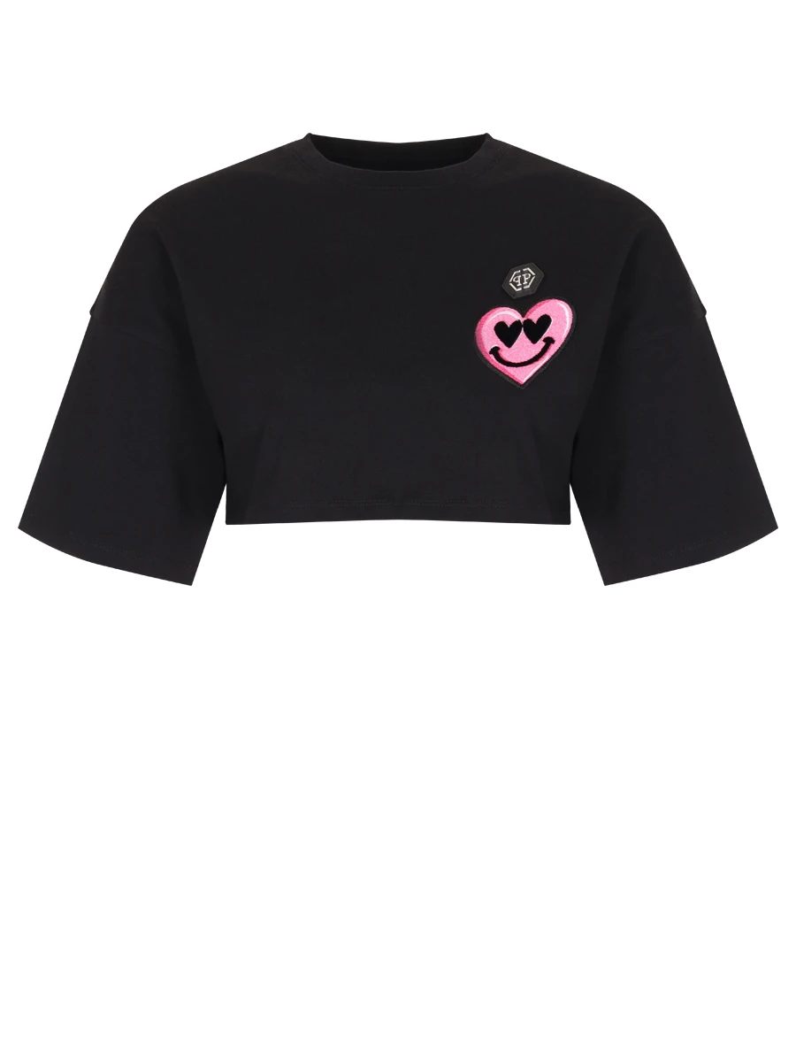 Топ хлопковый PHILIPP PLEIN WTK3605/02 Черный 