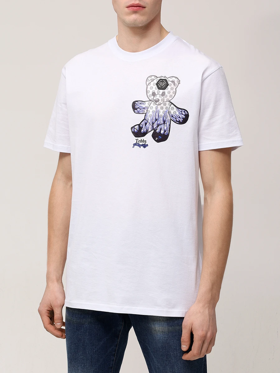 Футболка хлопковая PHILIPP PLEIN MTK8090/01 Белый  Фото 4