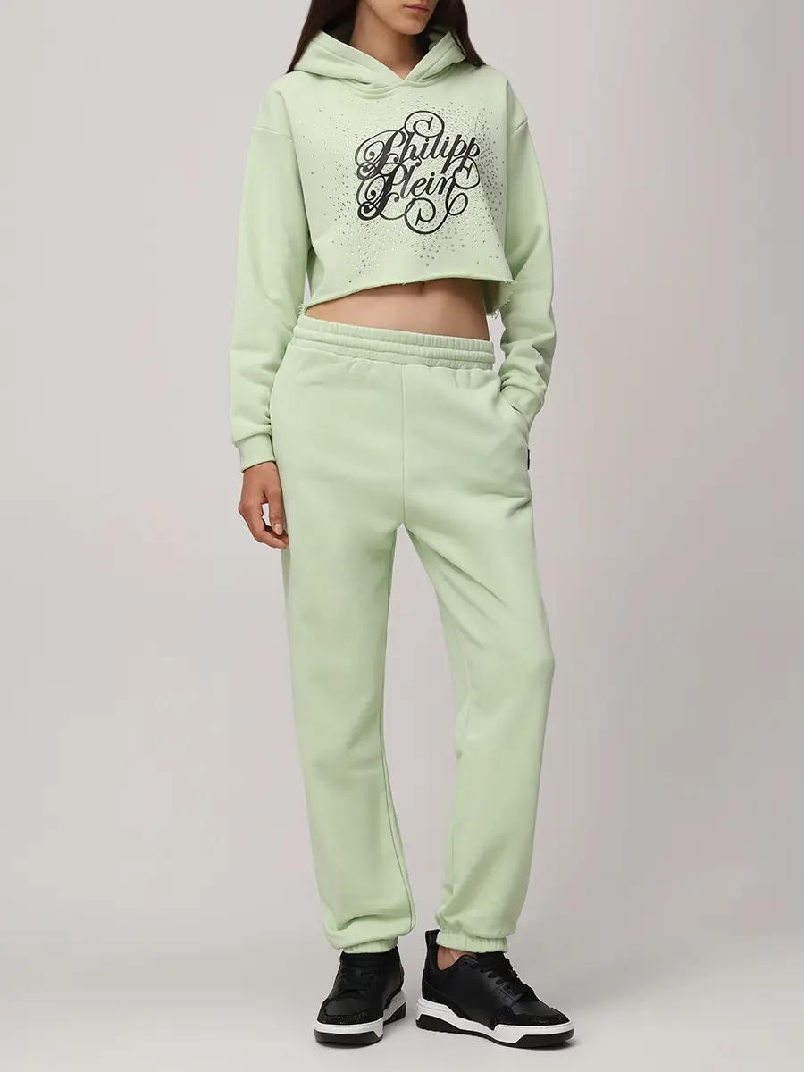 Джоггеры хлопковые PHILIPP PLEIN WJT2062/05 Зеленый  Фото 2