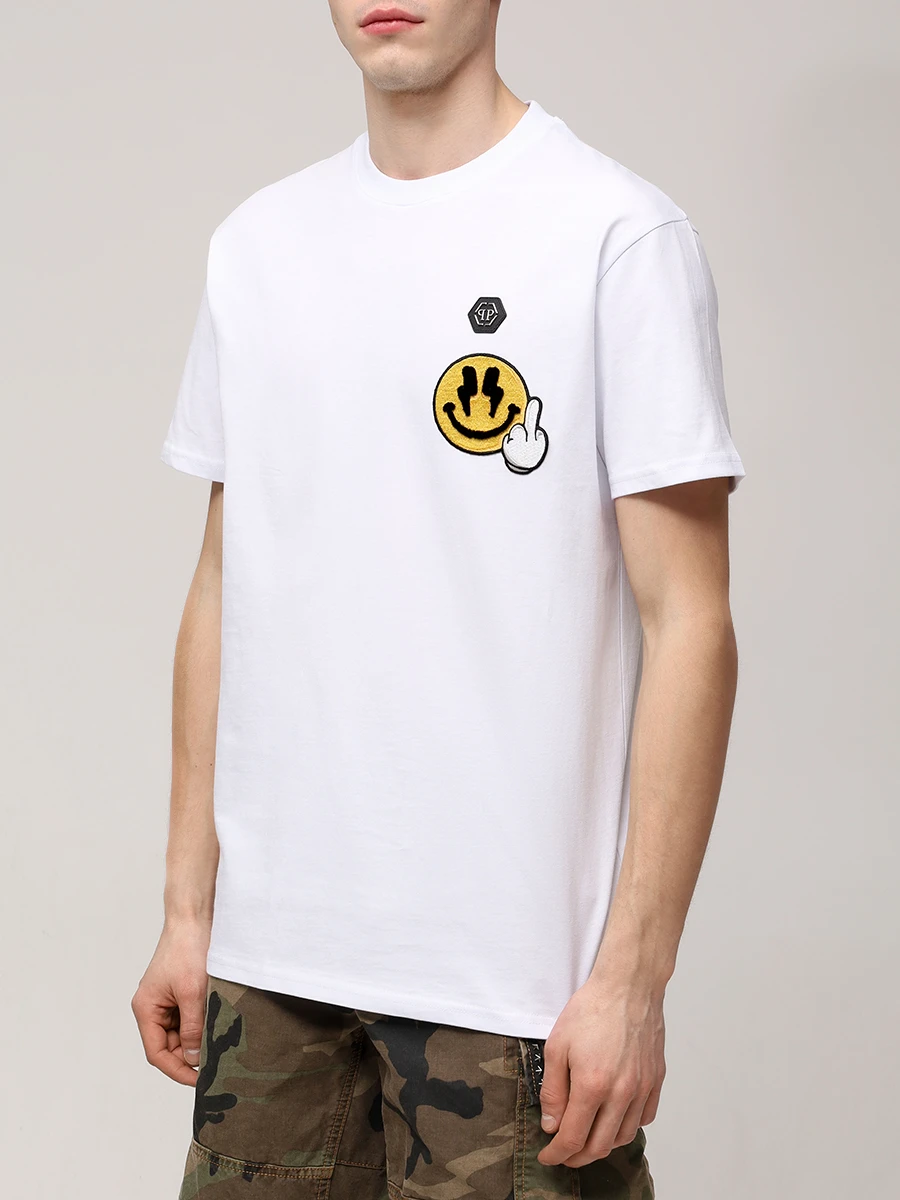 Футболка хлопковая PHILIPP PLEIN MTK8134/01 Белый  Фото 4