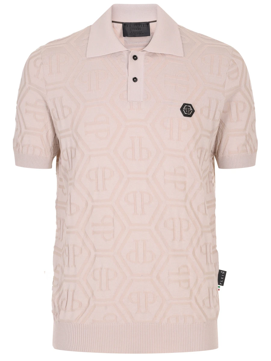 Поло из шерсти и шелка PHILIPP PLEIN MKK0282/06 Бежевый 