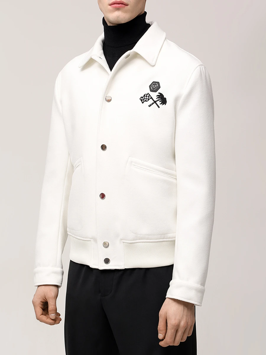 Куртка шерстяная PHILIPP PLEIN MRB2734/01 Белый  Фото 4