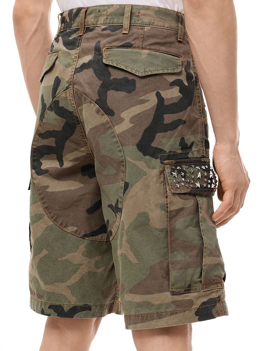Шорты-карго хлопковые PHILIPP PLEIN MDT4036/50 Камуфляж  Фото 3