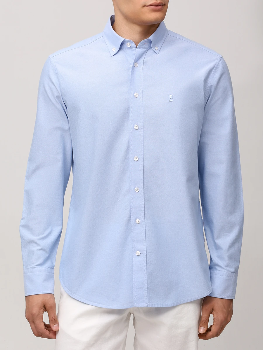 Рубашка Slim Fit хлопковая Timi BOGNER 58679212/331 Голубой  Фото 5