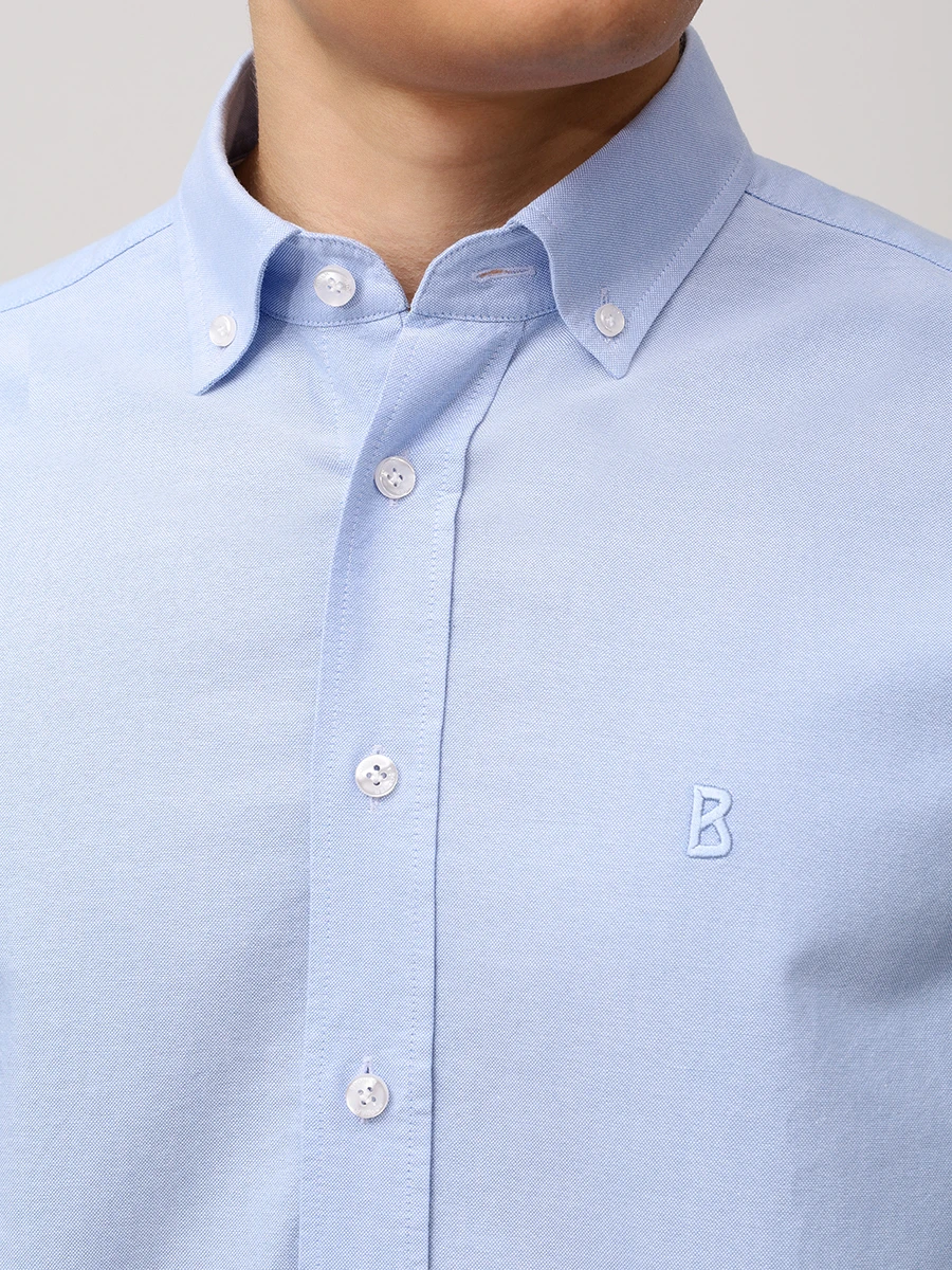 Рубашка Slim Fit хлопковая Timi BOGNER 58679212/331 Голубой  Фото 6