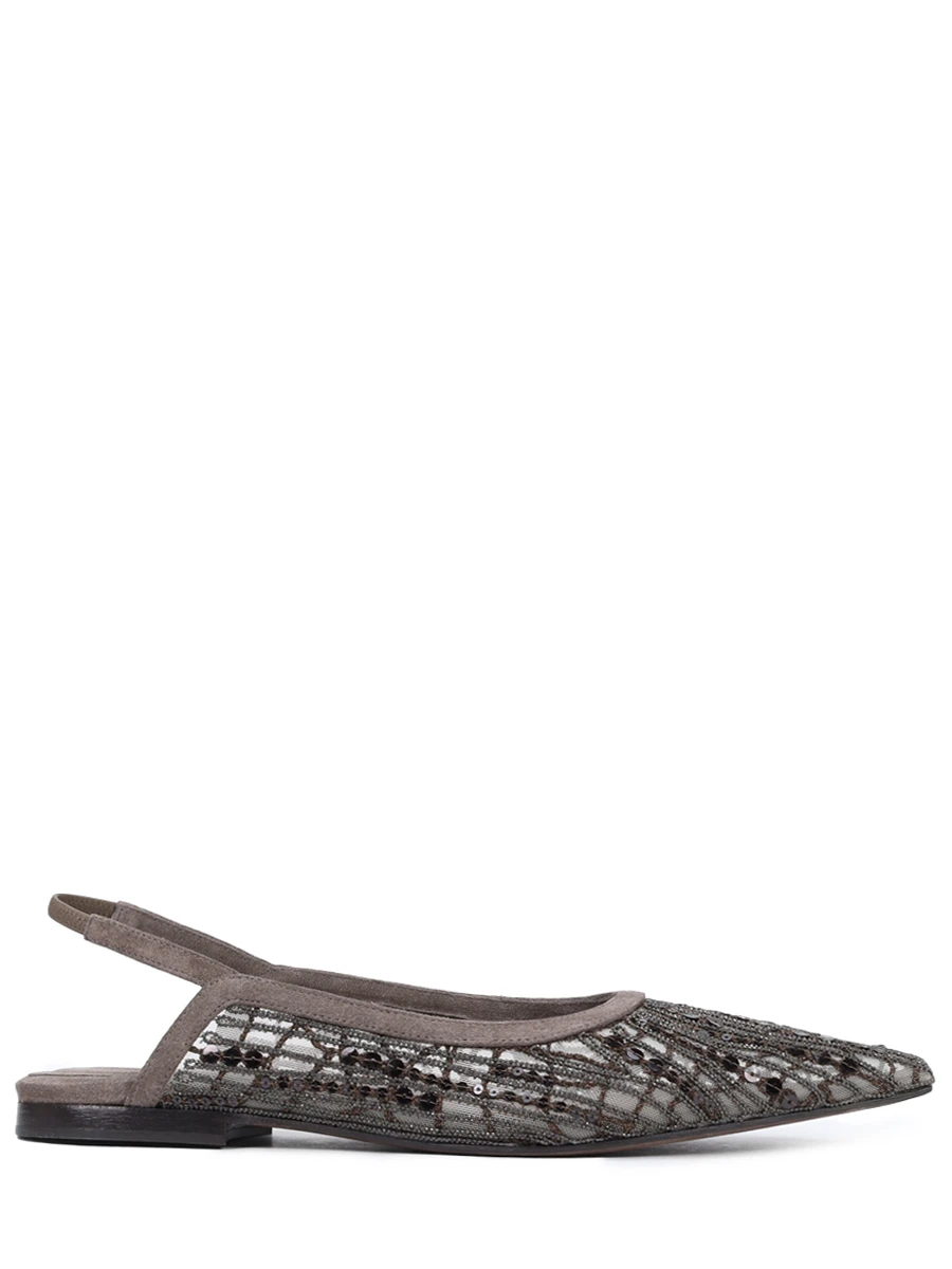 Балетки текстильные BRUNELLO CUCINELLI MZ93C2706 C3022 Коричневый 