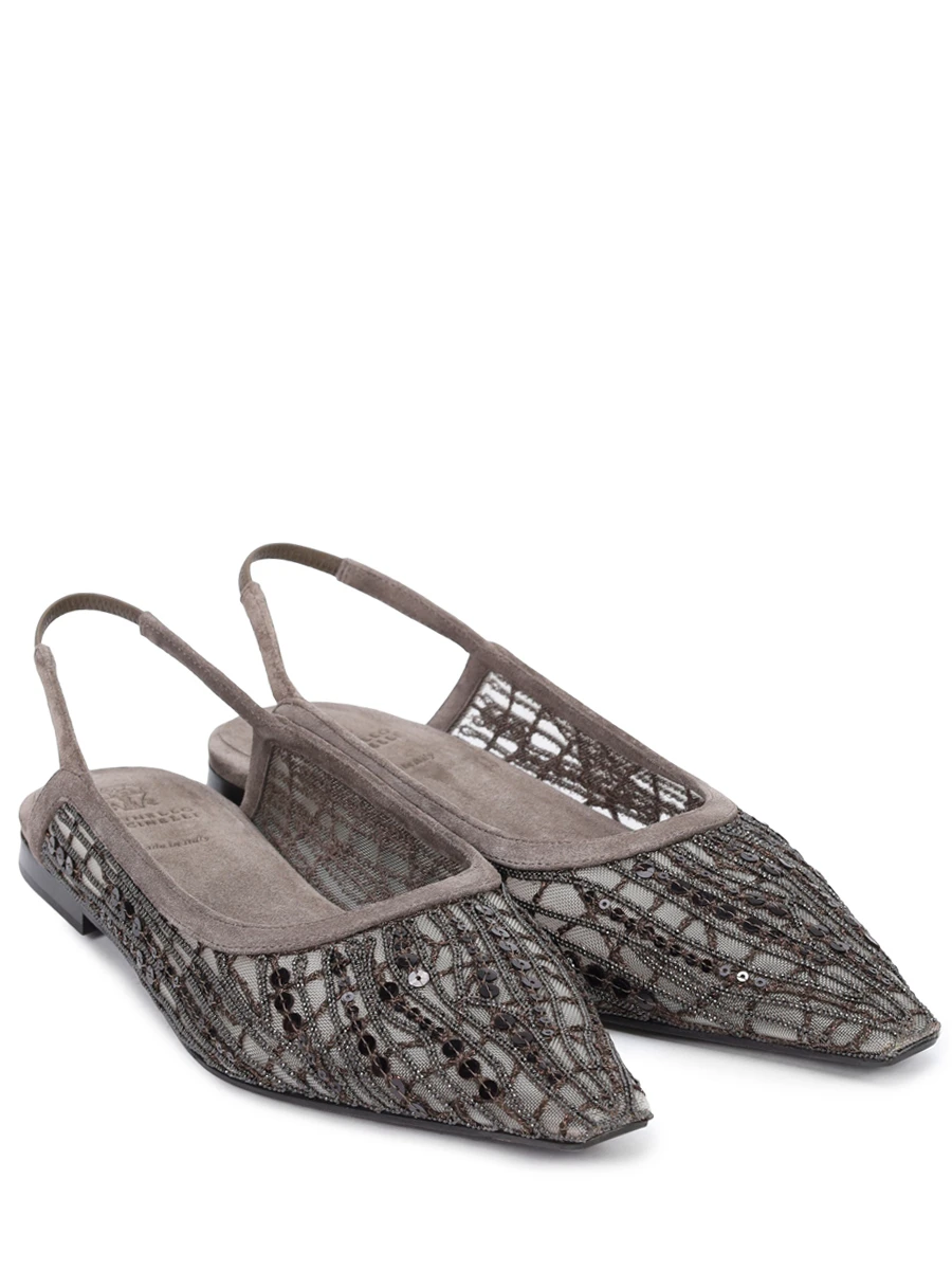 Балетки текстильные BRUNELLO CUCINELLI MZ93C2706 C3022 Коричневый  Фото 2