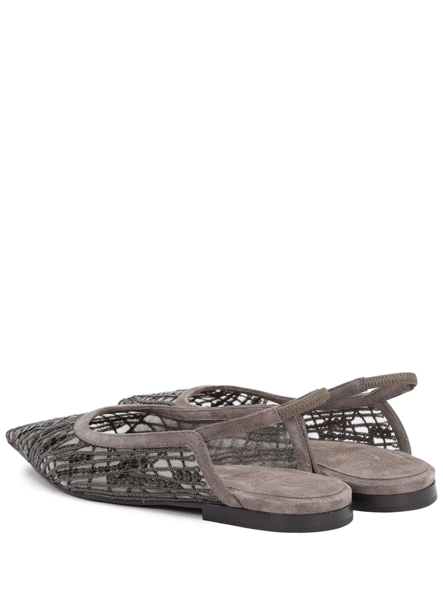 Балетки текстильные BRUNELLO CUCINELLI MZ93C2706 C3022 Коричневый  Фото 4