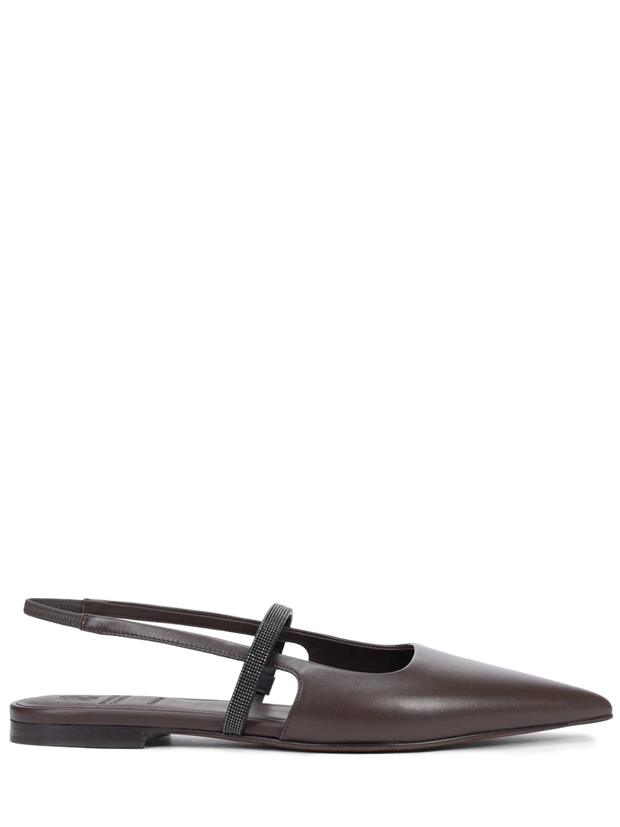Балетки кожаные BRUNELLO CUCINELLI MZSKC2500 C8279 Коричневый 