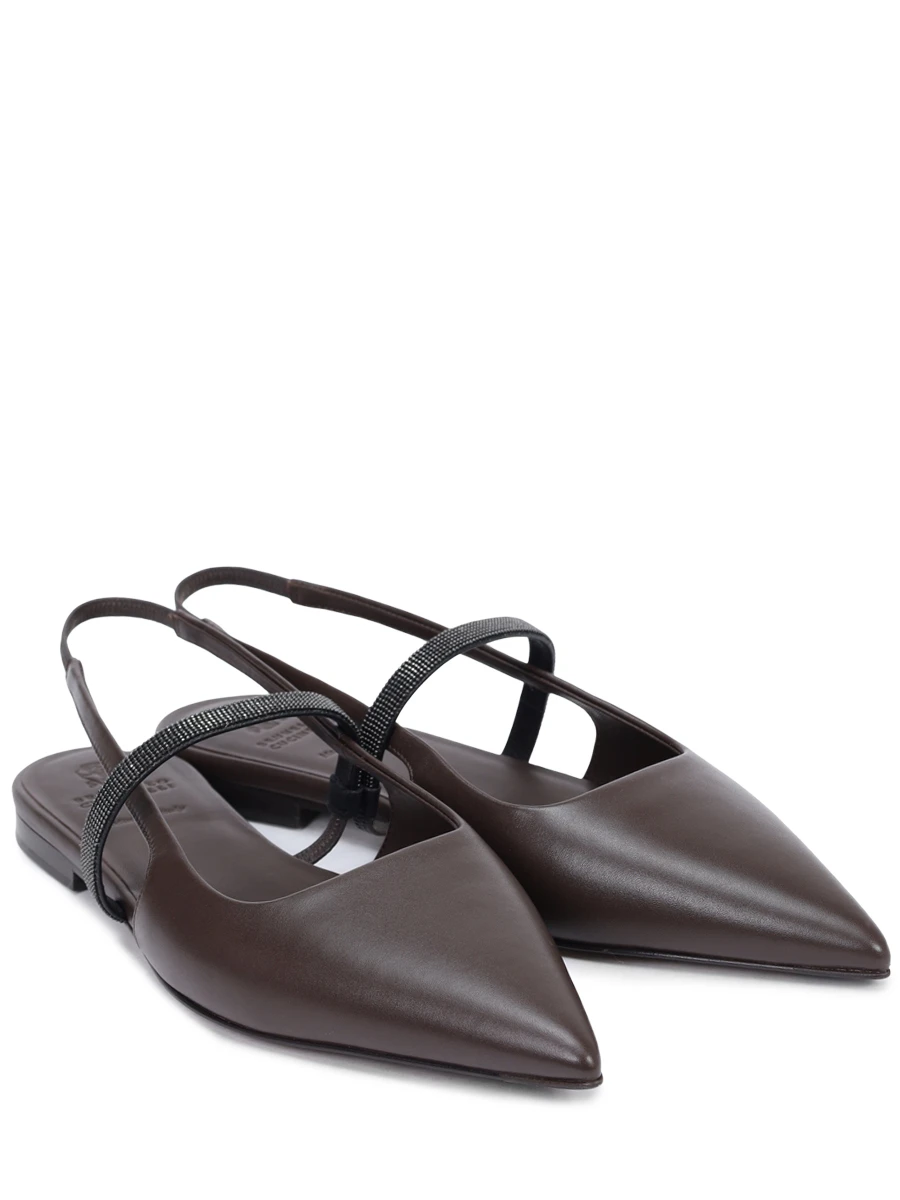 Балетки кожаные BRUNELLO CUCINELLI MZSKC2500 C8279 Коричневый  Фото 2