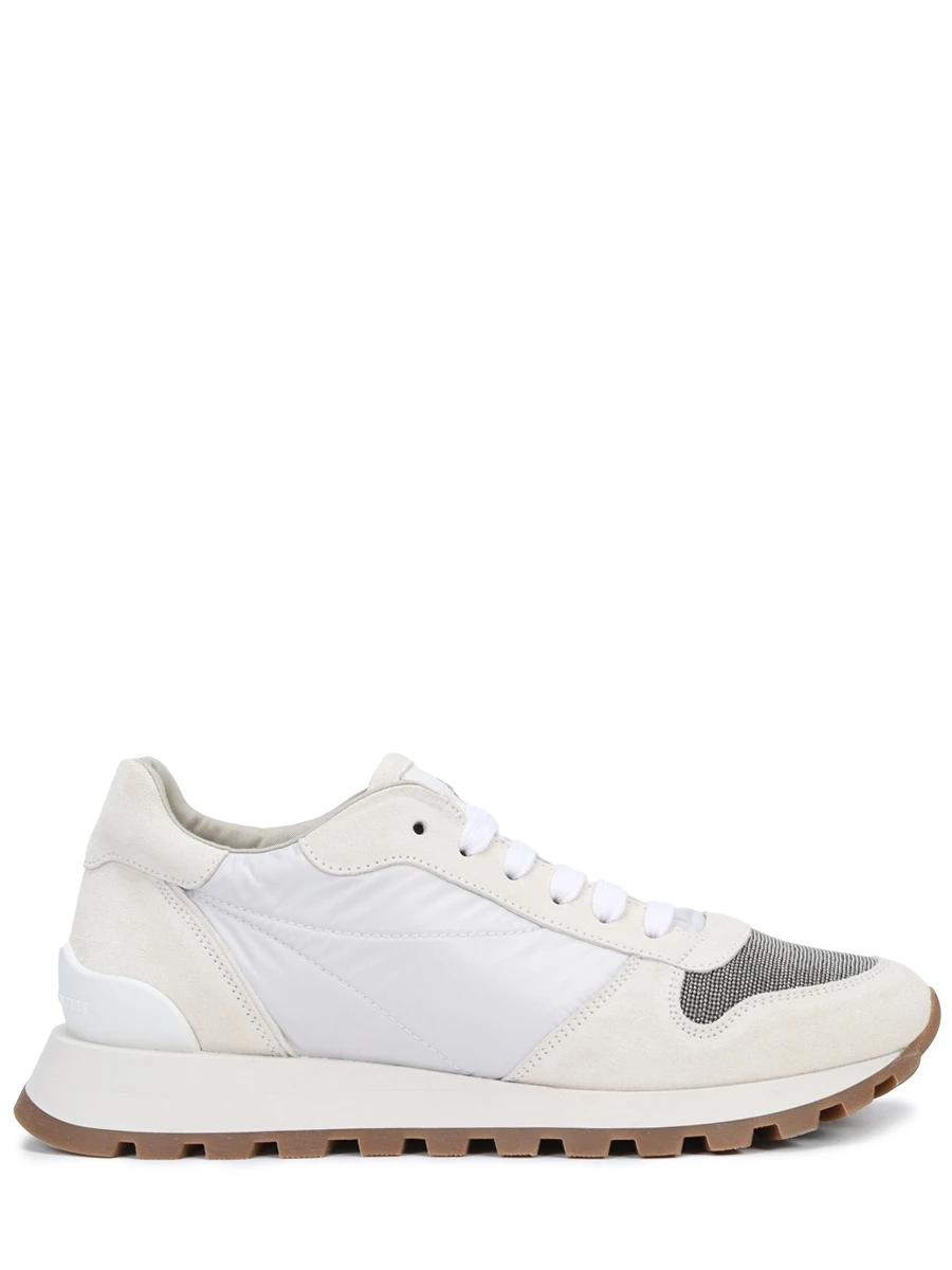 Кроссовки комбинированные BRUNELLO CUCINELLI MZSFG1960 C6280 Белый 