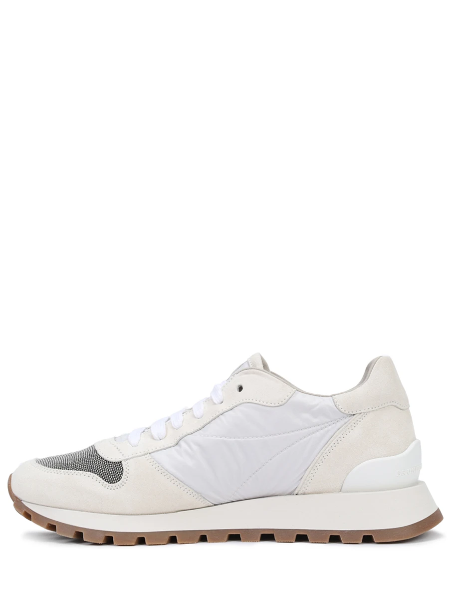 Кроссовки комбинированные BRUNELLO CUCINELLI MZSFG1960 C6280 Белый  Фото 3