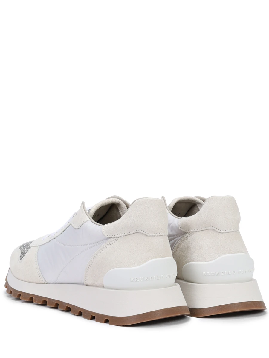 Кроссовки комбинированные BRUNELLO CUCINELLI MZSFG1960 C6280 Белый  Фото 4