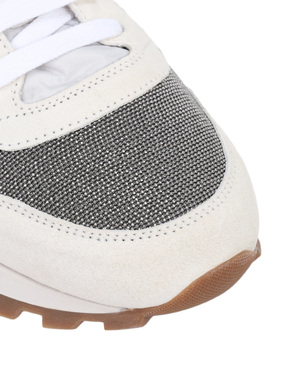 Кроссовки комбинированные BRUNELLO CUCINELLI MZSFG1960 C6280 Белый  Фото 5