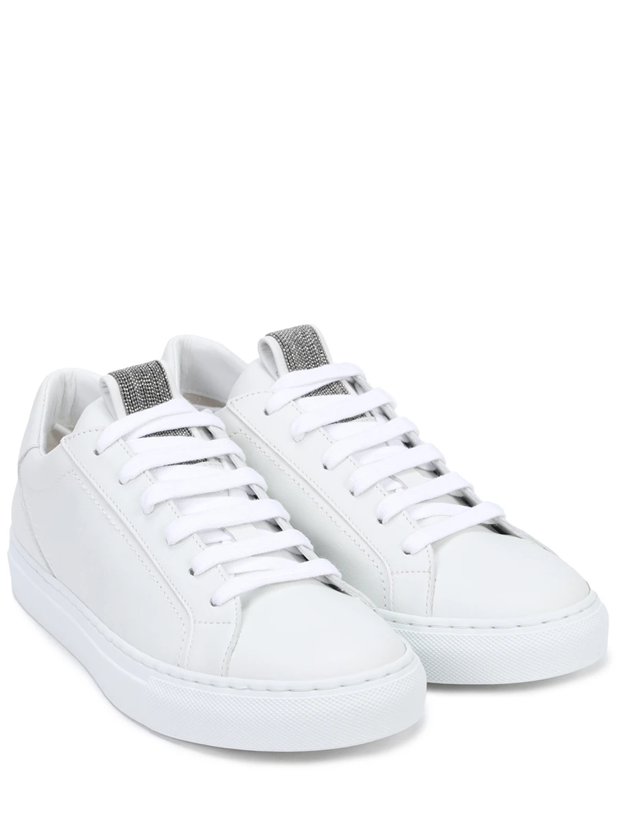 Кеды кожаные BRUNELLO CUCINELLI MZGSG2525 C7592 Белый  Фото 2