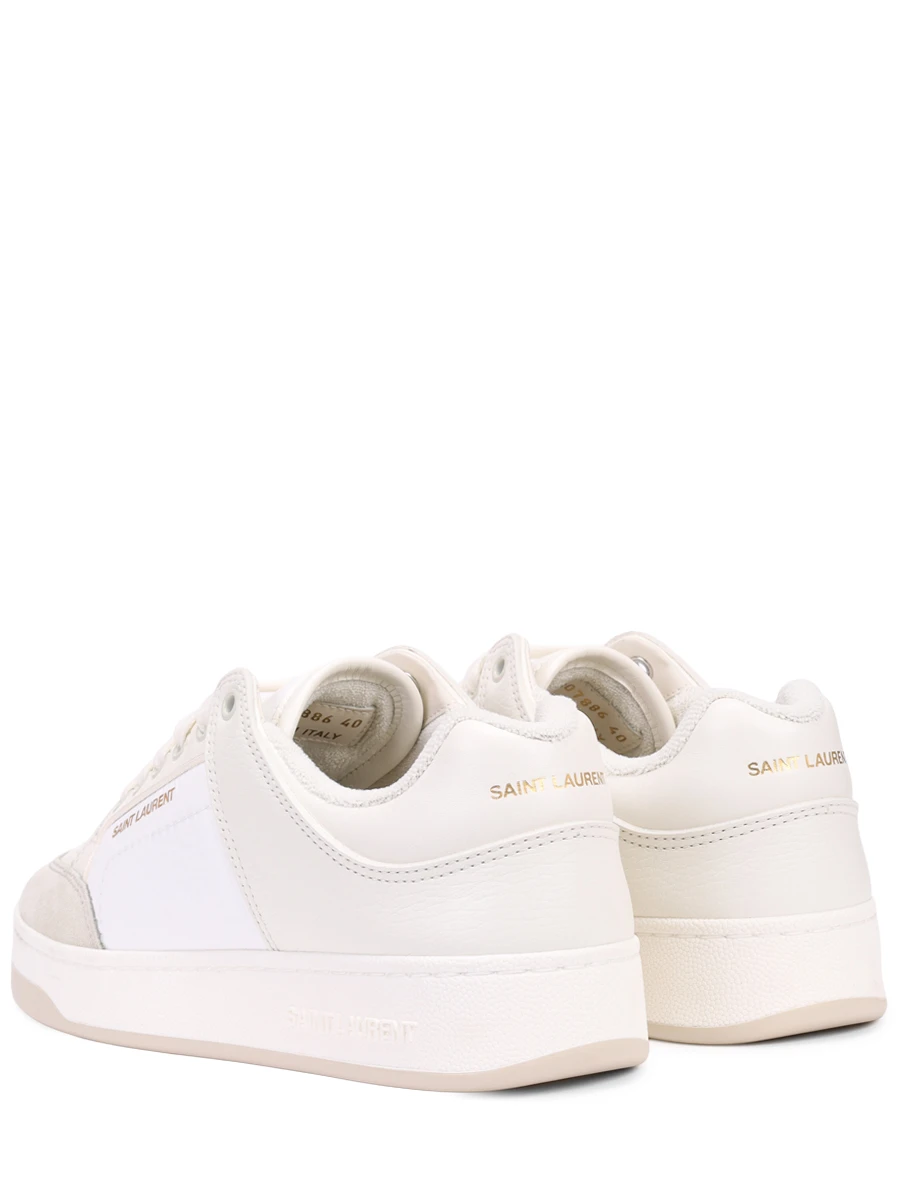 Кеды комбинированные SAINT LAURENT 807886-AAD8B-9052 Кремовый  Фото 5