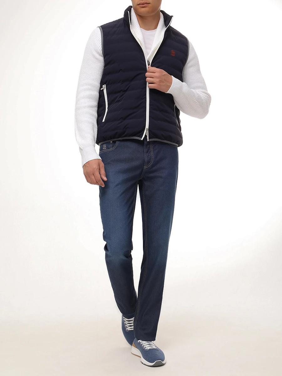Жилет стеганый BRUNELLO CUCINELLI MM49A7460G C1086 Синий  Фото 2