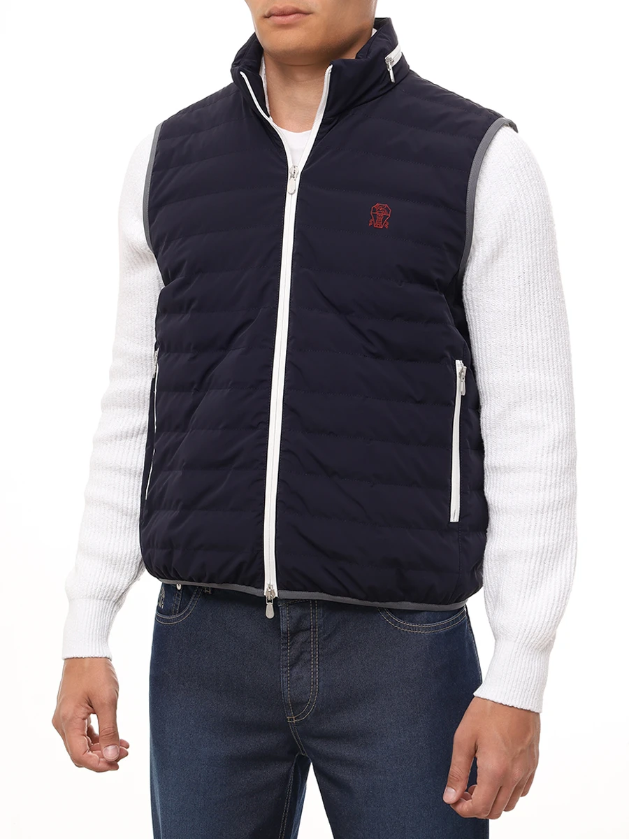 Жилет стеганый BRUNELLO CUCINELLI MM49A7460G C1086 Синий  Фото 4