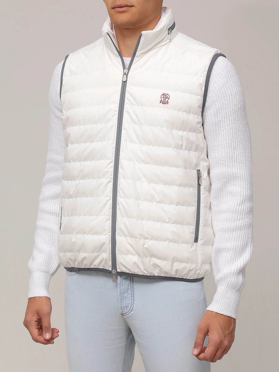 Жилет стеганый BRUNELLO CUCINELLI MM49A7460G C1085 Белый  Фото 4