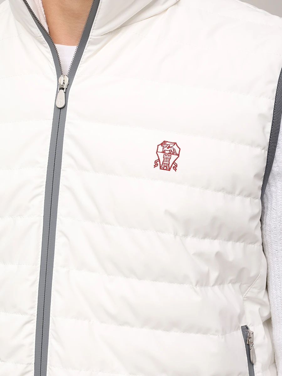 Жилет стеганый BRUNELLO CUCINELLI MM49A7460G C1085 Белый  Фото 5