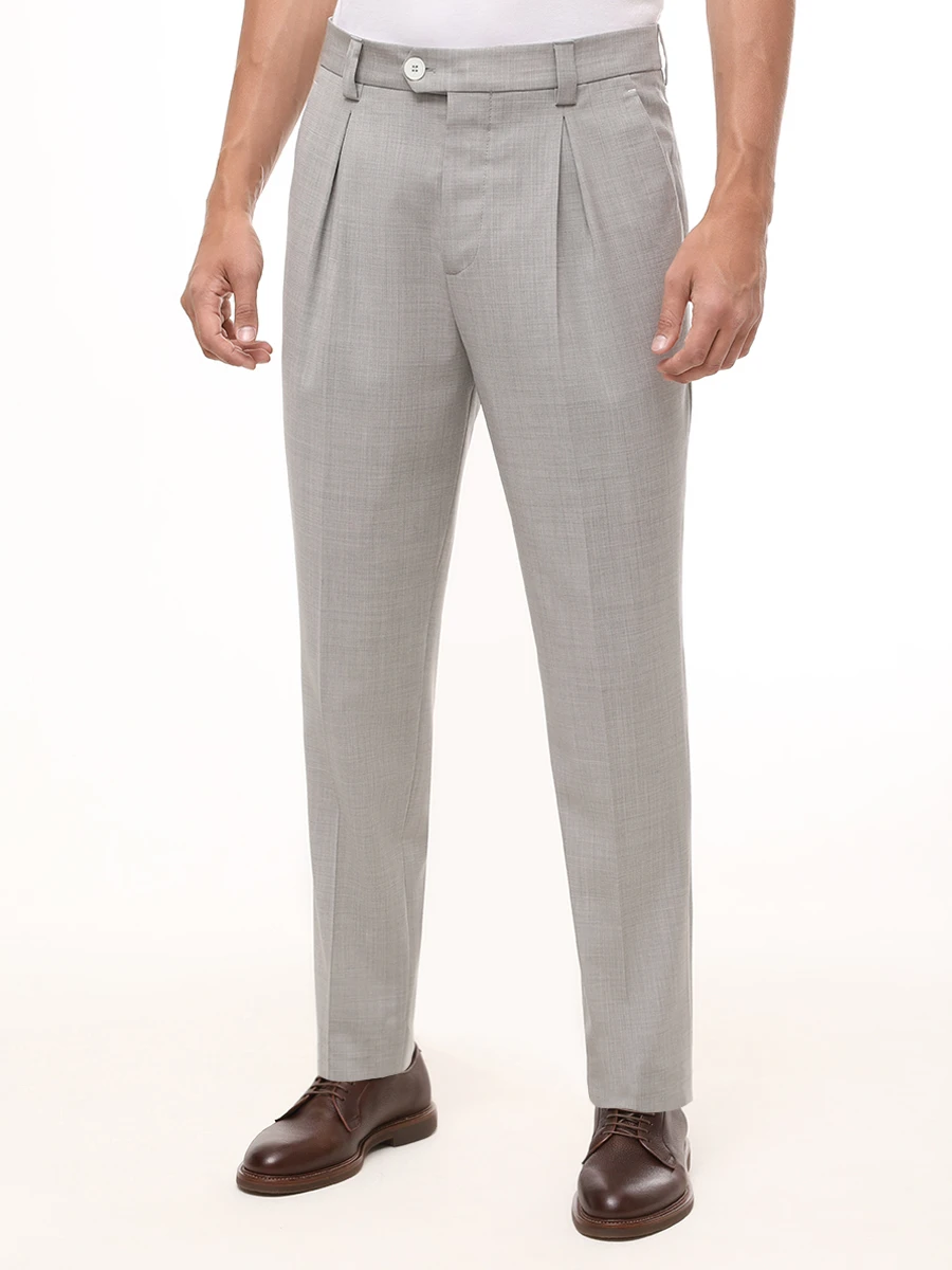 Брюки шерстяные BRUNELLO CUCINELLI MH2443030F C9100 Серый  Фото 4