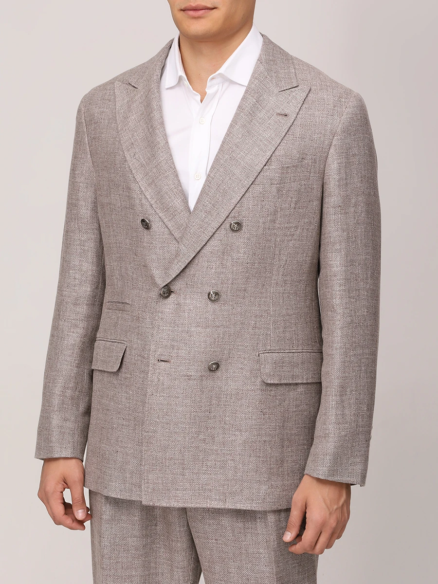 Костюм изо льна и шерсти BRUNELLO CUCINELLI MW482LDPM2 C2166 Бежевый  Фото 4
