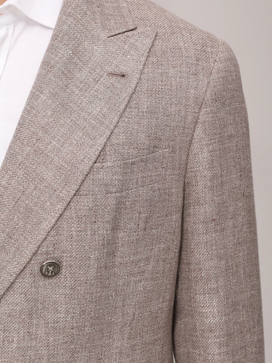 Костюм изо льна и шерсти BRUNELLO CUCINELLI MW482LDPM2 C2166 Бежевый  Фото 5