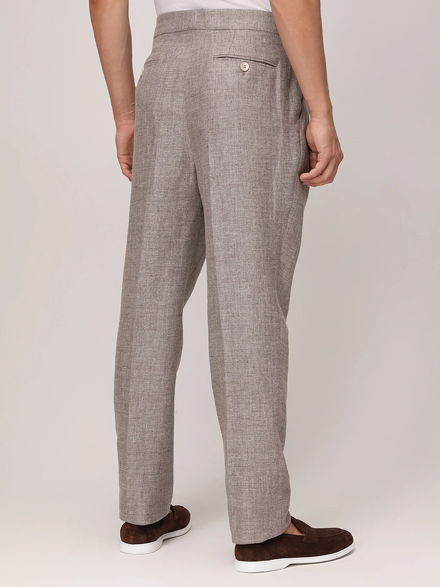 Костюм изо льна и шерсти BRUNELLO CUCINELLI MW482LDPM2 C2166 Бежевый  Фото 7