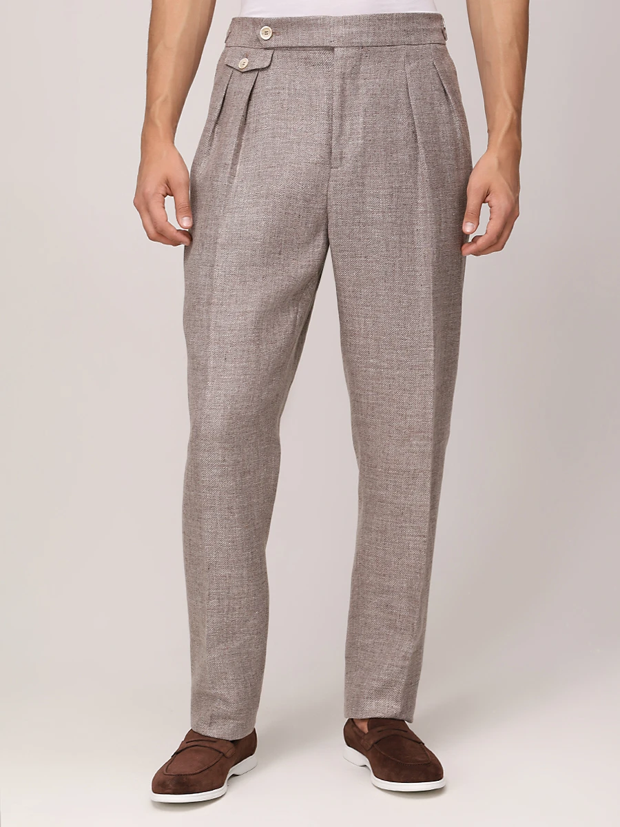 Костюм изо льна и шерсти BRUNELLO CUCINELLI MW482LDPM2 C2166 Бежевый  Фото 8