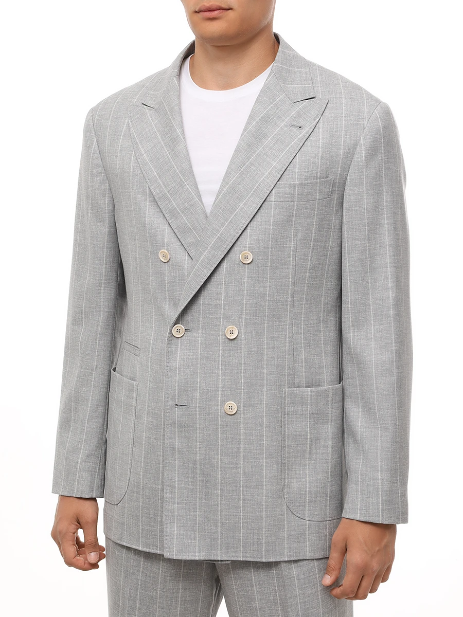 Костюм шерстяной BRUNELLO CUCINELLI MR473LDBH C004 Серый  Фото 4